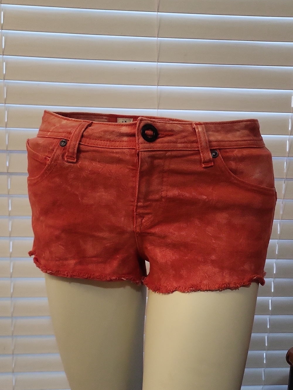 Women’s Red Denim Cutoff Shorts - Casual Summer Style